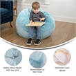 Pemberly Row Small Teal Furry Refillable Bean Bag Chair for Kids and Teens