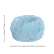 Pemberly Row Small Teal Furry Refillable Bean Bag Chair for Kids and Teens