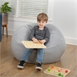 Pemberly Row Small Faux Sherpa Refillable Bean Bag Chair for Kids & Teens - Gray