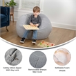 Pemberly Row Small Faux Sherpa Refillable Bean Bag Chair for Kids & Teens - Gray