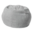 Pemberly Row Small Faux Sherpa Refillable Bean Bag Chair for Kids & Teens - Gray