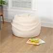 Pemberly Row Small Faux Sherpa Refillable Bean Bag Chair for Kids and Teens