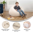 Pemberly Row Small Faux Sherpa Refillable Bean Bag Chair for Kids and Teens