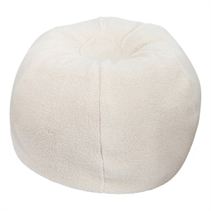 Pemberly Row Small Faux Sherpa Refillable Bean Bag Chair for Kids and Teens
