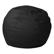 Pemberly Row Small Solid Black Refillable Bean Bag Chair for Kids and Teens