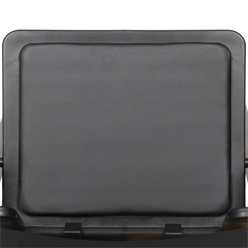 Pemberly Row Kids Black Resin Folding Chair with Black Vinyl Padded Seat