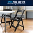 Pemberly Row Kids Black Resin Folding Chair with Black Vinyl Padded Seat