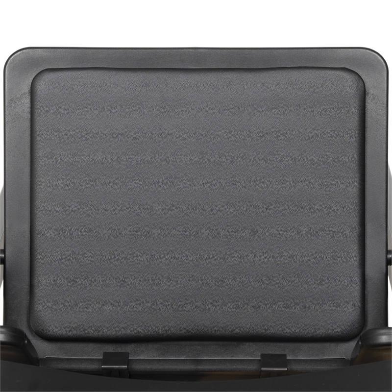 Pemberly Row Kids Black Resin Folding Chair with Black Vinyl Padded Seat