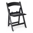 Pemberly Row Kids Black Resin Folding Chair with Black Vinyl Padded Seat