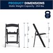 Pemberly Row Kids Black Resin Folding Chair with Black Vinyl Padded Seat