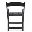 Pemberly Row Kids Black Resin Folding Chair with Black Vinyl Padded Seat
