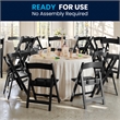 Pemberly Row Kids Black Resin Folding Chair with Black Vinyl Padded Seat