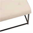 Pemberly Row Square Tufted Ottoman with Black Metal Frame in Beige