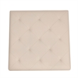 Pemberly Row Square Tufted Ottoman with Black Metal Frame in Beige