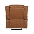 Pemberly Row Contemporary Pillow Back LeatherSoft Recliner in Cognac
