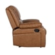 Pemberly Row Contemporary Pillow Back LeatherSoft Recliner in Cognac