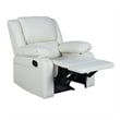 Pemberly Row Contemporary Pillow Back LeatherSoft Recliner in Cream