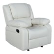 Pemberly Row Contemporary Pillow Back LeatherSoft Recliner in Cream