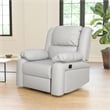 Pemberly Row Contemporary Pillow Back LeatherSoft Recliner in Cream