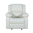 Pemberly Row Contemporary Pillow Back LeatherSoft Recliner in Cream