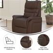 Pemberly Row Remote Powered Lift Recliner for Elderly in Cognac