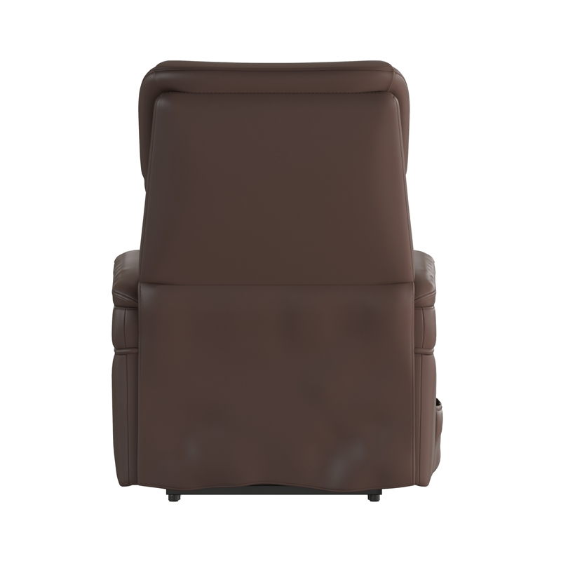 Pemberly Row Remote Powered Lift Recliner for Elderly in Cognac