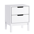 Pemberly Row Kids Nightstand with 2 Storage Drawers in White