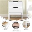 Pemberly Row Kids Nightstand with 2 Storage Drawers in White
