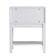 Pemberly Row Kids Nightstand with Storage Drawer and Shelf in White
