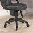 Pemberly Row Office Gaming Chair with Skater Wheels and Flip Up Arms in Black