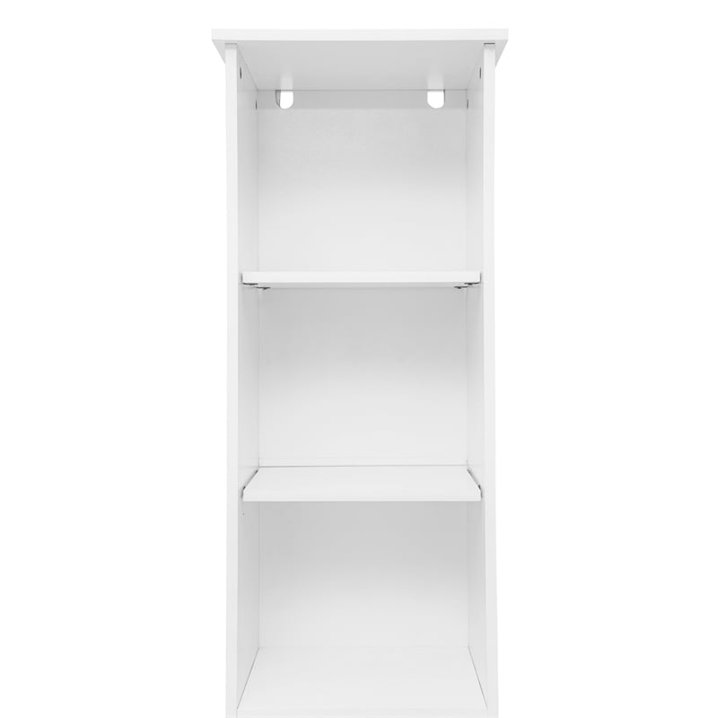Pemberly Row Freestanding Linen Tower with Shelves & Magnetic Door in White