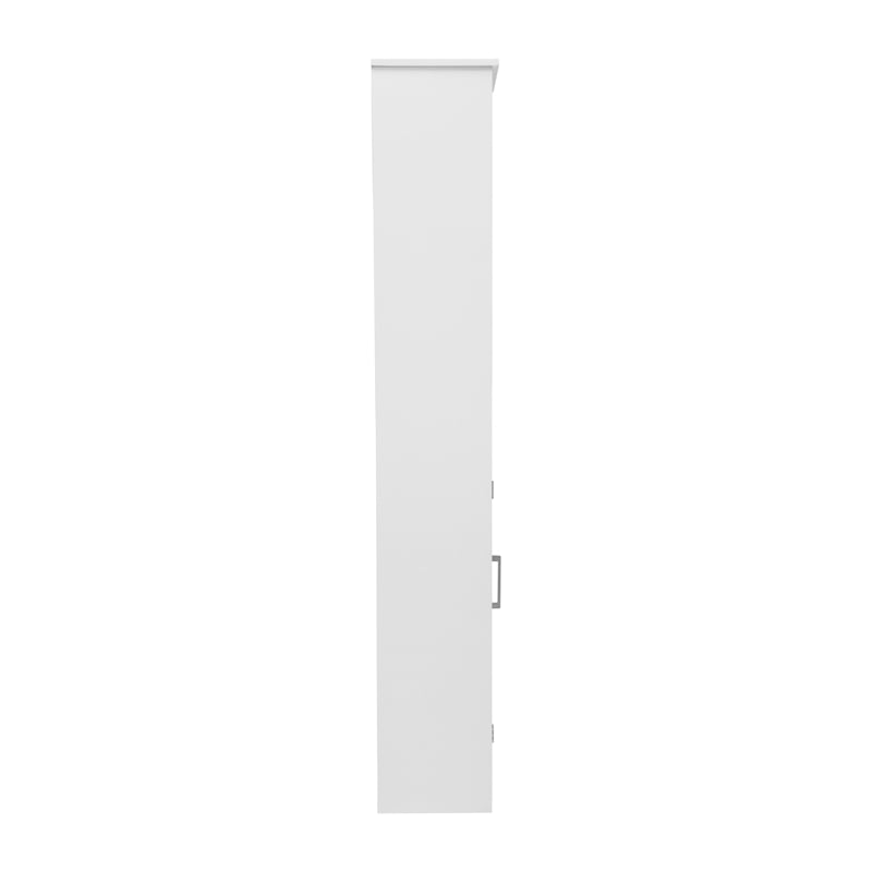 Pemberly Row Freestanding Linen Tower with Shelves & Magnetic Door in White