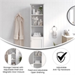 Pemberly Row Freestanding Linen Tower with Shelves & Magnetic Door in White