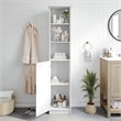 Pemberly Row Freestanding Linen Tower with Shelves & Magnetic Door in White