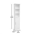 Pemberly Row Freestanding Linen Tower with Shelves & Magnetic Door in White