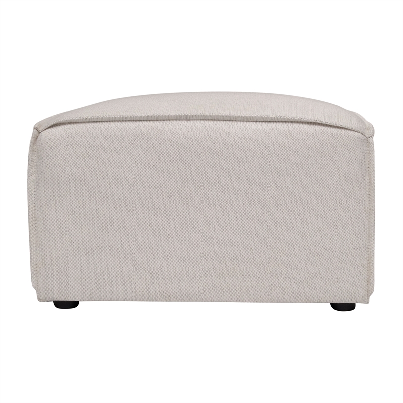 Pemberly Row Contemporary Modular Sectional Sofa Ottoman in Cream