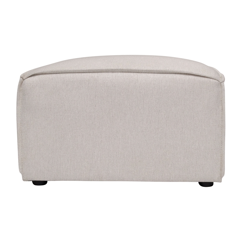 Pemberly Row Contemporary Modular Sectional Sofa Ottoman in Cream