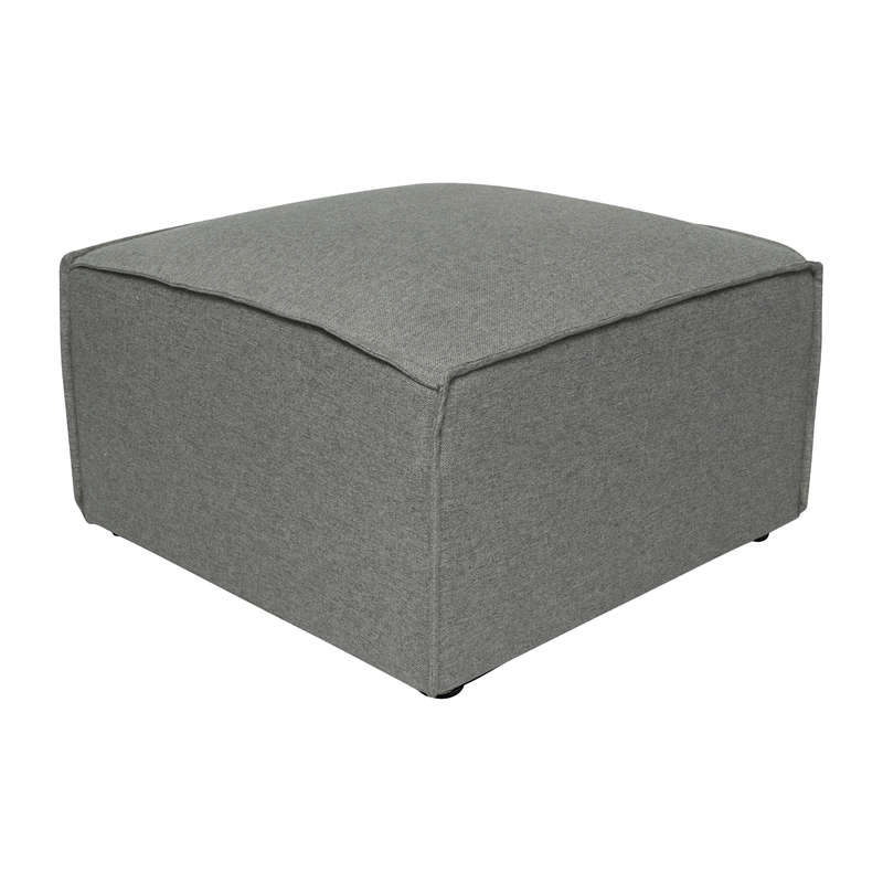 Pemberly Row Contemporary Modular Sectional Sofa Ottoman in Dark Gray