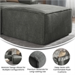 Pemberly Row Contemporary Modular Sectional Sofa Ottoman in Dark Gray