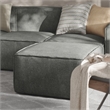Pemberly Row Contemporary Modular Sectional Sofa Ottoman in Dark Gray
