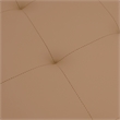 Pemberly Row Square Tufted Ottoman with Black Metal Frame in Light Brown