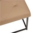 Pemberly Row Square Tufted Ottoman with Black Metal Frame in Light Brown