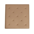 Pemberly Row Square Tufted Ottoman with Black Metal Frame in Light Brown