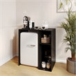 Pemberly Row Space-Saving Mini Fridge Organizer Shelf with Cubby Storage - Black