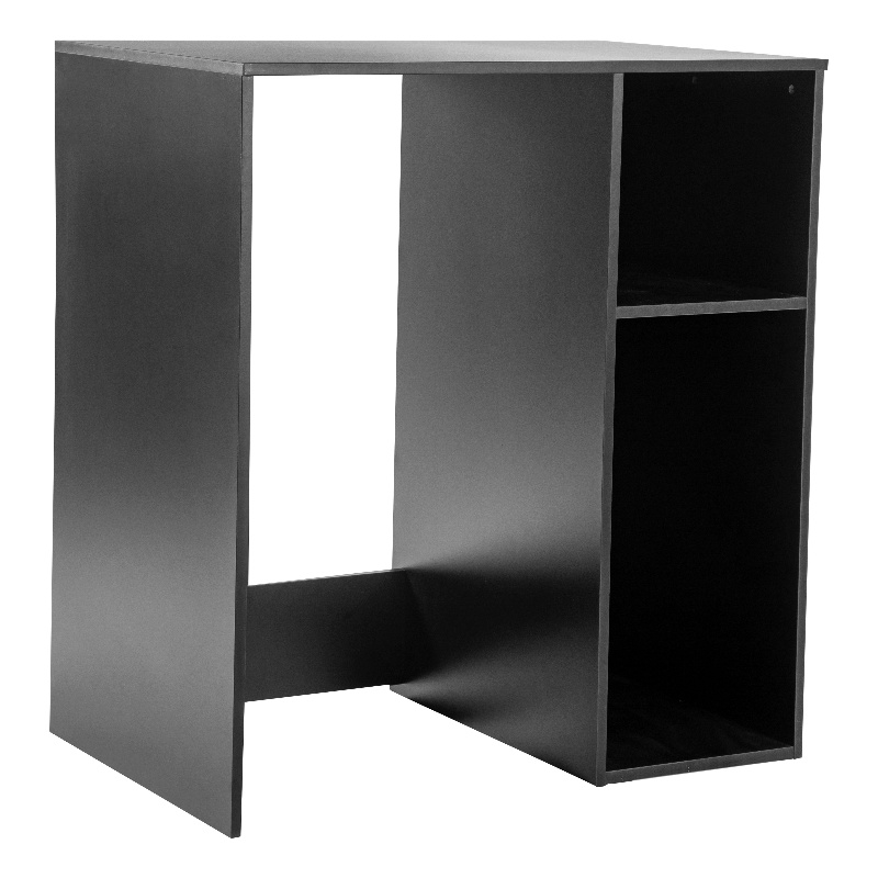 Pemberly Row Space-Saving Mini Fridge Organizer Shelf with Cubby Storage - Black