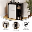 Pemberly Row Space-Saving Mini Fridge Organizer Shelf with Cubby Storage - Black