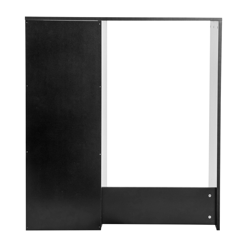 Pemberly Row Space-Saving Mini Fridge Organizer Shelf with Cubby Storage - Black