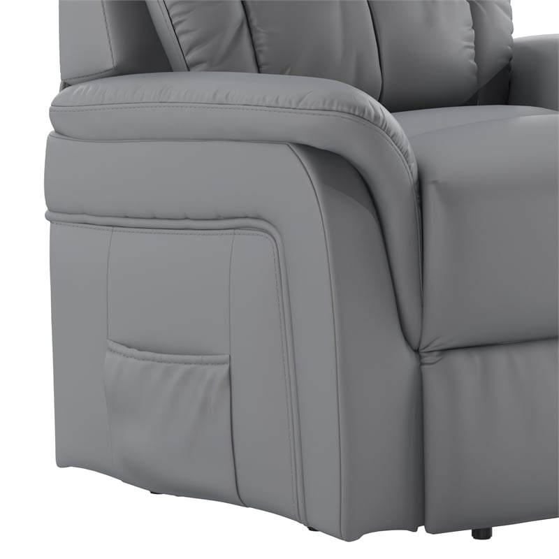 Pemberly Row Remote Powered Lift Recliner for Elderly in Gray