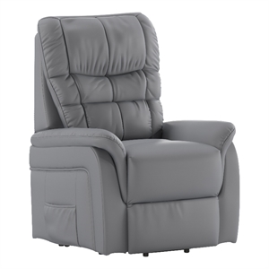 Pemberly Row Remote Powered Lift Recliner for Elderly in Gray