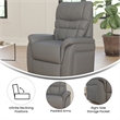 Pemberly Row Remote Powered Lift Recliner for Elderly in Gray